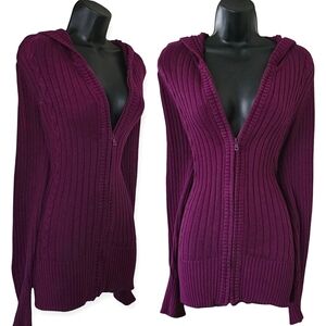 ❤️Lane Bryant Women's Purple Hooded Sweater☆
